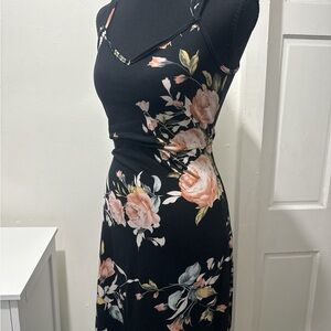 Floral Black Dress